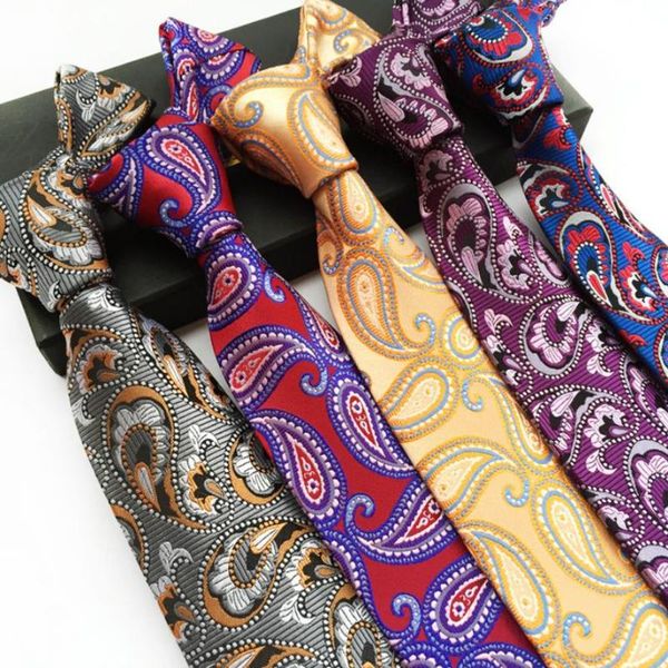 new classic jacquard woven paisley silk men's tie necktie, Black;gray