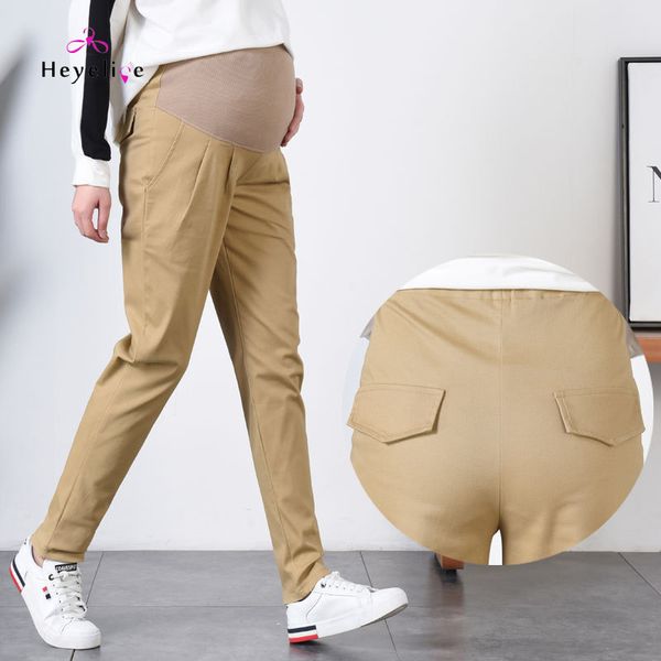 new maternity harem pants pregnant women pants adjustable high waist cotton maternity, White