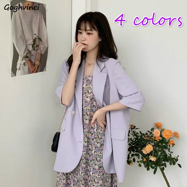 blazers women summer three quarter double breasted solid purple elegant sweet korean notched thin womens outwear chic retro new, White;black
blazers women summer three quarter double breasted solid purple elegant sweet korean notched thin womens outwear chic retro new, White;black