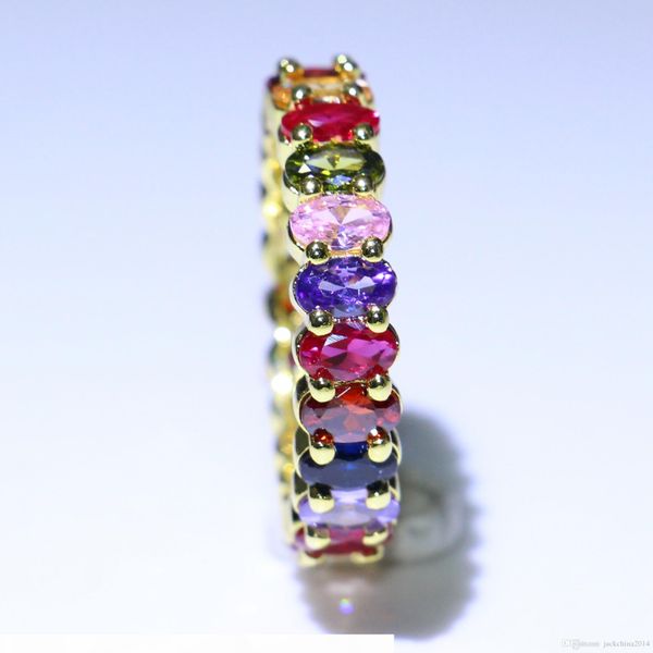 2019 selling deluxe jewelry 925 sterling silver&gold fill new oval cut multi z gemstones wedding engagement band ring for women, Slivery;golden 
2019 selling deluxe jewelry 925 sterling silver&gold fill new oval cut multi z gemstones wedding engagement band ring for women, Slivery;golden