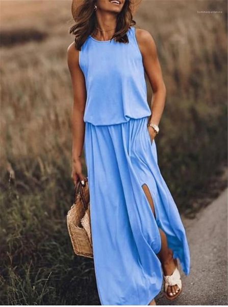casual plus size split dress fashion sleeveless solid color dresses womens 2020 summer designers dress womens, Black;gray
casual plus size split dress fashion sleeveless solid color dresses womens 2020 summer designers dress womens, Black;gray