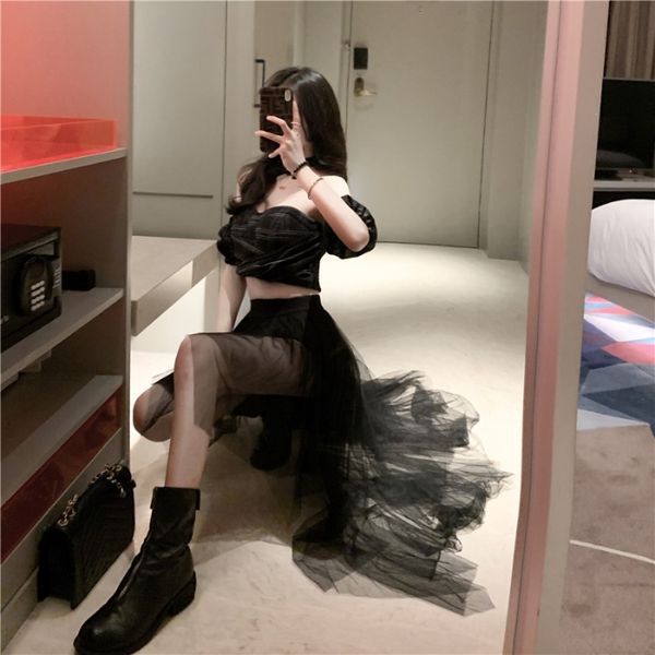 royal sister light cooked cold wind dark series weary black two-piece suit new womens shirt half-length yarn skirt tide, Black;pink
royal sister light cooked cold wind dark series weary black two-piece suit new womens shirt half-length yarn skirt tide, Black;pink