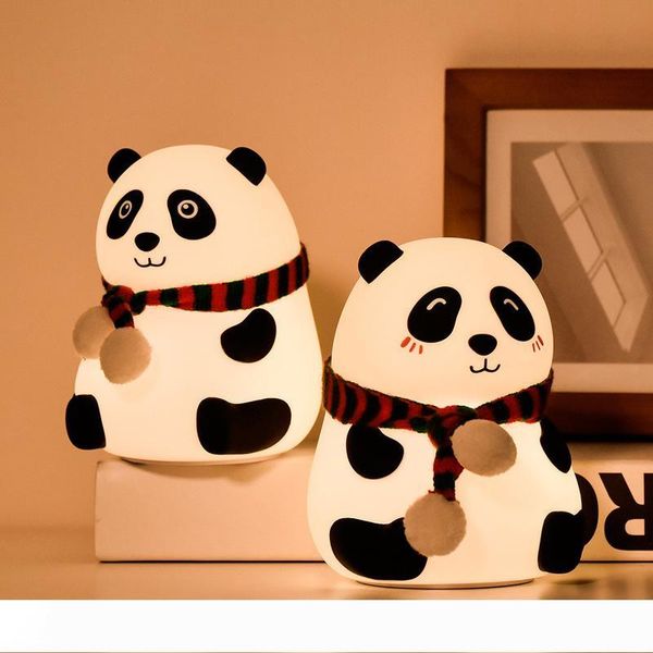 Lovely Panda Silicone Touch Sensor Led Night Light For Children Baby Kids 7 Colors Usb Led Night Lamp Kids Toys Gift