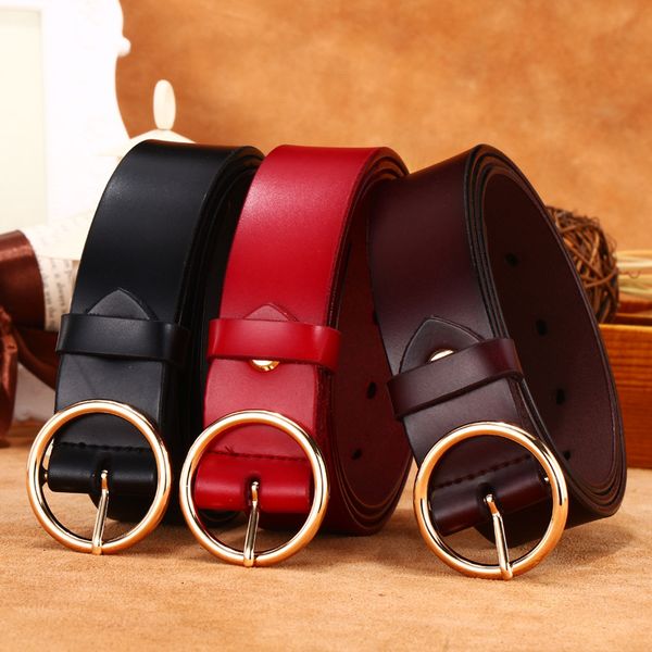 popular women's jeans with leather wide belt, gold round buckle and leather belt, Black;brown
popular women's jeans with leather wide belt, gold round buckle and leather belt, Black;brown