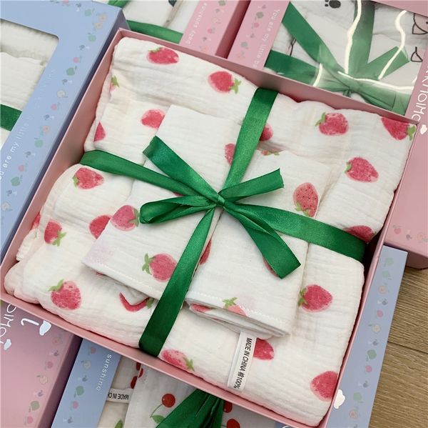 soft and veil comfortable three-piece bath 4-layer yarn baby cotton veil baby towel bath towel set