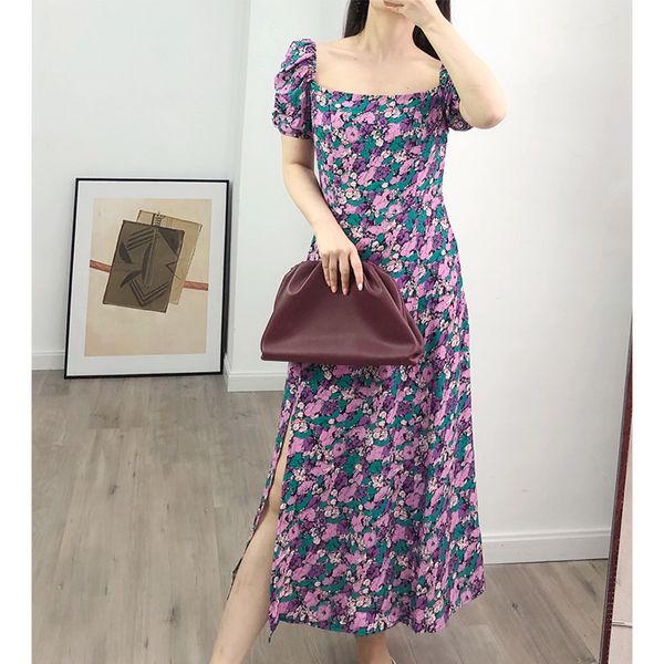 os style women's dress 2020 summer new pink purple dress monet garden french waist, Black;gray
os style women's dress 2020 summer new pink purple dress monet garden french waist, Black;gray