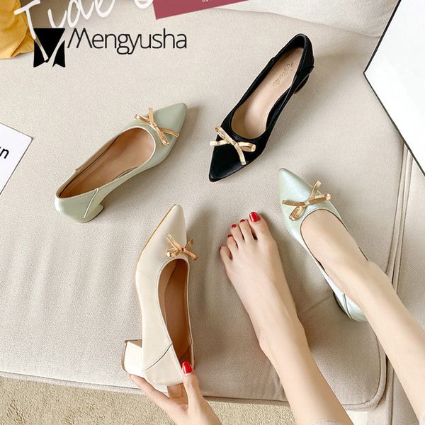 plated metal bow-tie tacones mujer korean slip on pointed toe pumps woman chunky med high heels shoes women large size 34-43, Black
plated metal bow-tie tacones mujer korean slip on pointed toe pumps woman chunky med high heels shoes women large size 34-43, Black