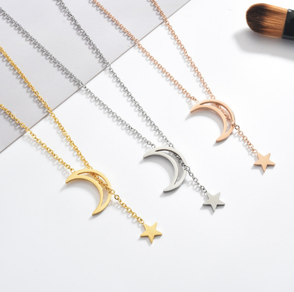 sxysled-s moon star design necklace pendant elegant fashion women jewelry girl gifts chain, Silver
sxysled-s moon star design necklace pendant elegant fashion women jewelry girl gifts chain, Silver