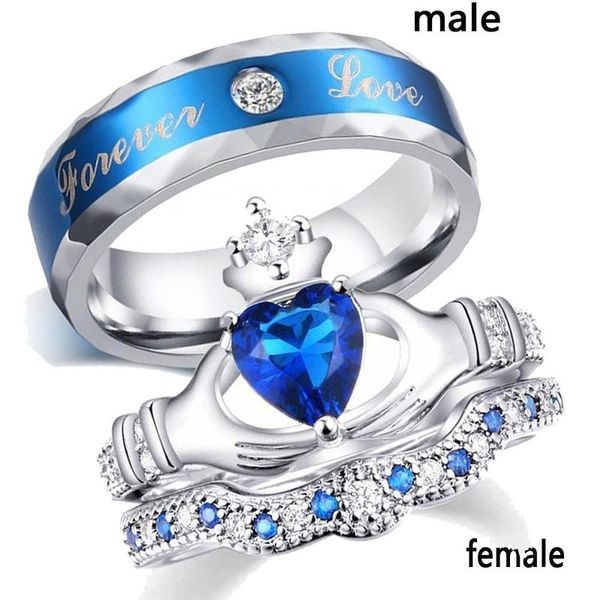 selling fashion couple set ring women's gemstone heart crown ring gift anniversary ring cne fast shipping, Silver
selling fashion couple set ring women's gemstone heart crown ring gift anniversary ring cne fast shipping, Silver