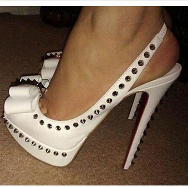 original logo} fashion rivets fish mouth luxury designer red bottom bottoms high heel women dress shoes h21 cs03, Black
original logo} fashion rivets fish mouth luxury designer red bottom bottoms high heel women dress shoes h21 cs03, Black