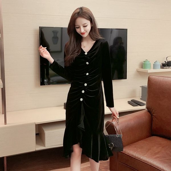 nana fashion womens clothing store 2020 autumn new gold velvet dress fishtail skirt long sleeve lady dress fashion, White;black
nana fashion womens clothing store 2020 autumn new gold velvet dress fishtail skirt long sleeve lady dress fashion, White;black