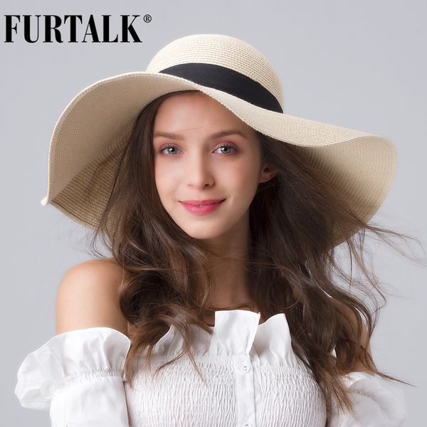 furtalk summer beach women large straw hat big brim sun hats uv protection foldable roll up floppy cap chapeu feminino 2020 y200619, Blue;gray
furtalk summer beach women large straw hat big brim sun hats uv protection foldable roll up floppy cap chapeu feminino 2020 y200619, Blue;gray