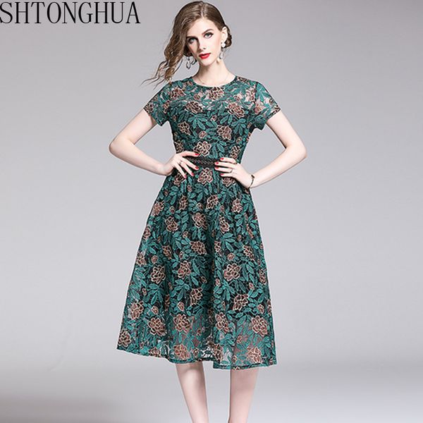 shtonghua women fashion lace dress 2020 summer party women crochet patchwork lace embroidery short sleeve a-line green dress, Black;gray
shtonghua women fashion lace dress 2020 summer party women crochet patchwork lace embroidery short sleeve a-line green dress, Black;gray