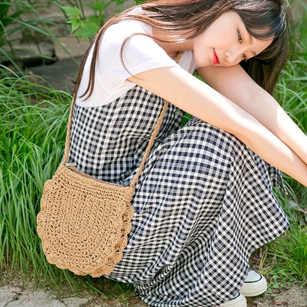 mori lace casual woven straw straw woven shoulder crossbody beach bag women's bag, White
mori lace casual woven straw straw woven shoulder crossbody beach bag women's bag, White