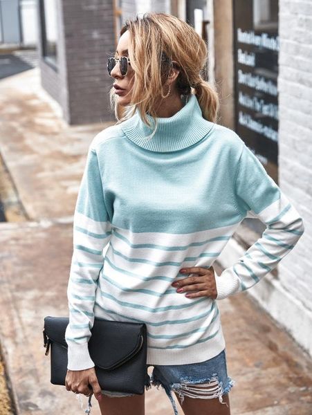 2020 turtleneck women pullover sweaters long sleeve striped harajuku ladies womens clothing y0377a, White;black
2020 turtleneck women pullover sweaters long sleeve striped harajuku ladies womens clothing y0377a, White;black