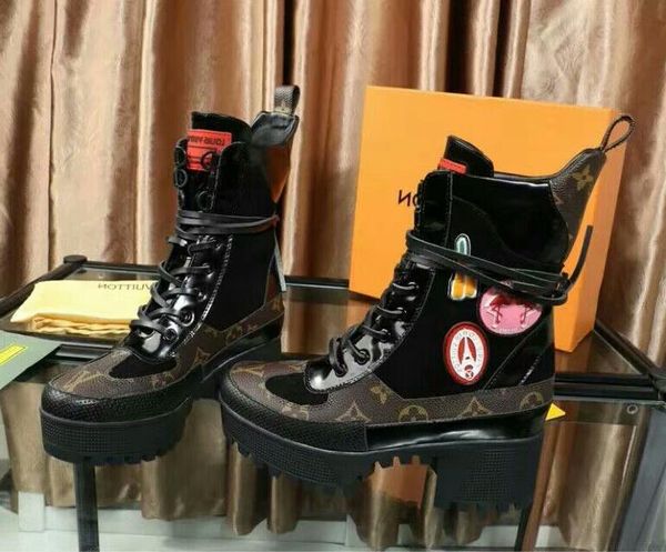 2019 women letter printing low heel short boots cowhide laureate platform desert boot sneakers 35-42 with box, Black
2019 women letter printing low heel short boots cowhide laureate platform desert boot sneakers 35-42 with box, Black
