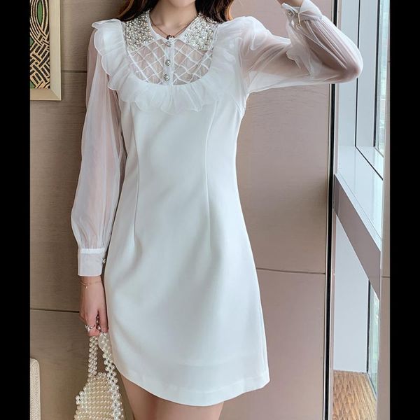 2020 early autumn womens fairy mini dress ruffles trim sequins beadings collar mesh sleeve lady party short dresses clothes, Black;gray
2020 early autumn womens fairy mini dress ruffles trim sequins beadings collar mesh sleeve lady party short dresses clothes, Black;gray