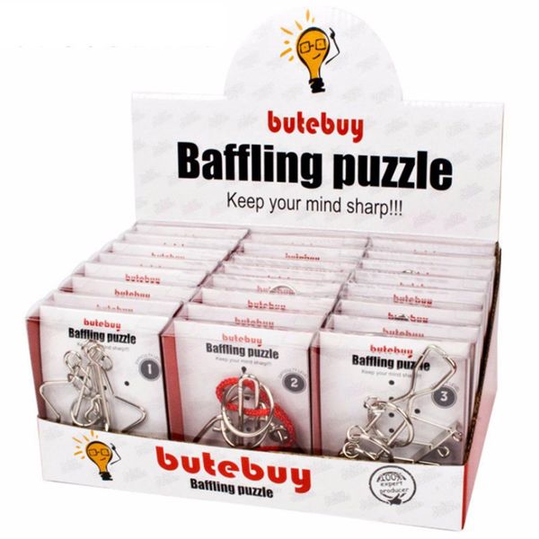 24pcs/set metal wire puzzle brain teaser iq lock classical intellectual educational toy for children kids silver
24pcs/set metal wire puzzle brain teaser iq lock classical intellectual educational toy for children kids silver