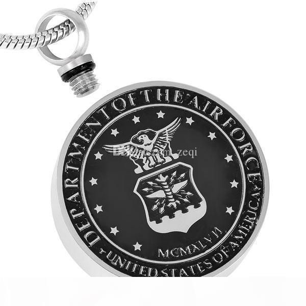 air force round stainless steel cremation pendant necklace memory ashes keepsake urn stash funeral necklace, Silver
air force round stainless steel cremation pendant necklace memory ashes keepsake urn stash funeral necklace, Silver