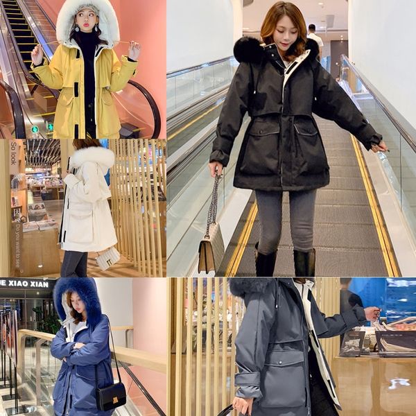 off season 2020 down jacket autumn winter short korean parka really fox large fur collar gathered-waist velcro down jacket women's, Black
off season 2020 down jacket autumn winter short korean parka really fox large fur collar gathered-waist velcro down jacket women's, Black