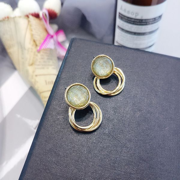 earring needle green tea color retro earrings female korean temperament simple geometric circle earrings earrings new wave, Golden;silver
earring needle green tea color retro earrings female korean temperament simple geometric circle earrings earrings new wave, Golden;silver