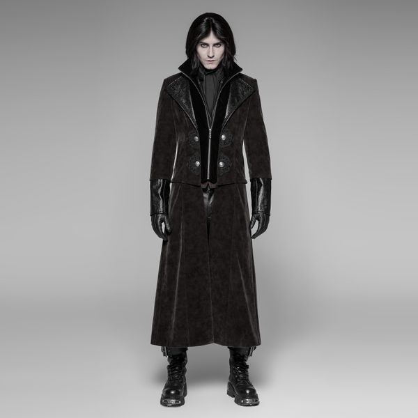 men's wool & blends punk rave detachable gentleman style jacket twill velveteen pu winter long coat, Black
men's wool & blends punk rave detachable gentleman style jacket twill velveteen pu winter long coat, Black
