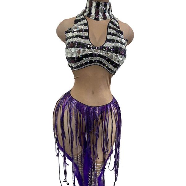 women outfits purple tassel jumpsuit luxury sparkling crystals leggings for women nightclub party stage wear costumes, Black;red
women outfits purple tassel jumpsuit luxury sparkling crystals leggings for women nightclub party stage wear costumes, Black;red