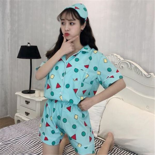 itgfe summer new 2020 sweet temperament loose and comfortable cartoon printed pajamas clothes two-piece set for women with clothes home clot, Blue;red
itgfe summer new 2020 sweet temperament loose and comfortable cartoon printed pajamas clothes two-piece set for women with clothes home clot, Blue;red