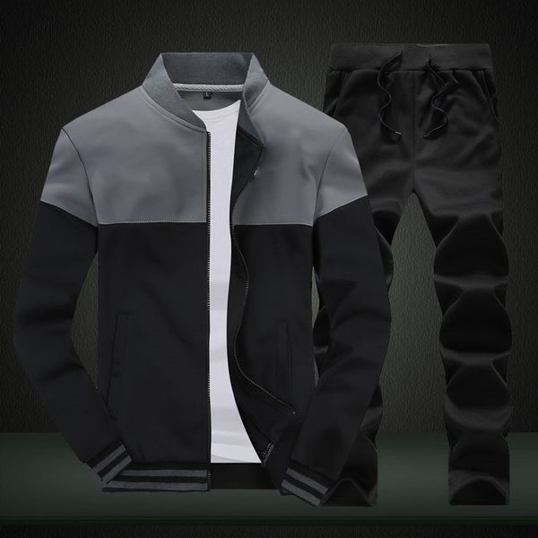 2020 new men sets fashion sporting suit brand patchwork zipper sweatshirt +sweatpants mens clothing 2 pieces sets slim tracksuit, Gray
2020 new men sets fashion sporting suit brand patchwork zipper sweatshirt +sweatpants mens clothing 2 pieces sets slim tracksuit, Gray