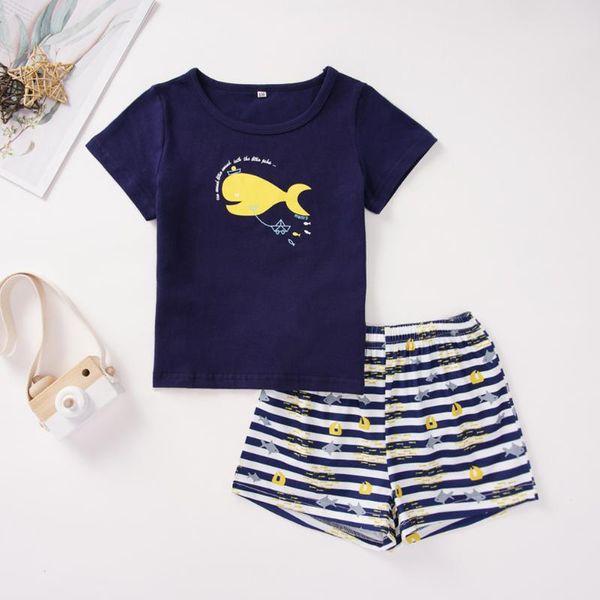 2pcs baby kid fish print t-shirts stripe short pants girl boy summer clothes set infant fashion clothes outerwear, White
2pcs baby kid fish print t-shirts stripe short pants girl boy summer clothes set infant fashion clothes outerwear, White