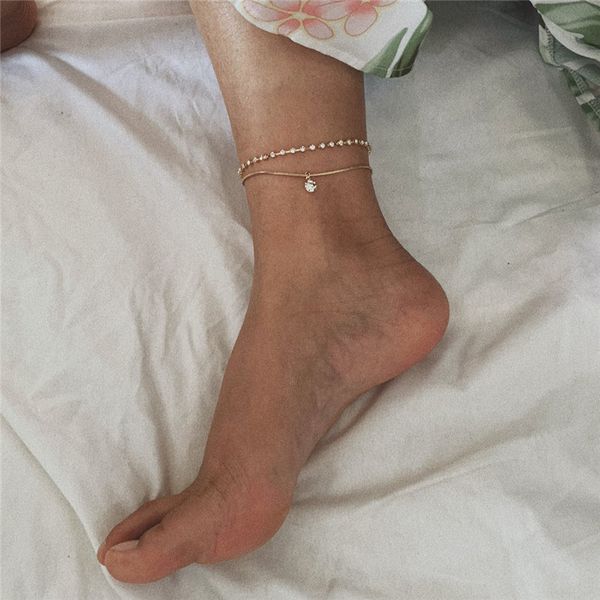15pcs/lot europe simple double layer anklet tassel full zircon pendant chain for women beach vacation anklets jewelry accessories, Red;blue
15pcs/lot europe simple double layer anklet tassel full zircon pendant chain for women beach vacation anklets jewelry accessories, Red;blue
