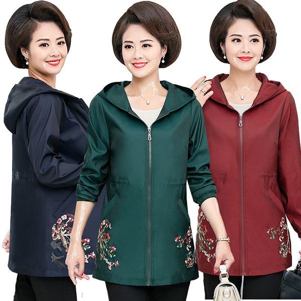 women's trench coats women jacket autumn windbreaker female large size hooded embroidery flower coat elegant casual outwear mother clot, Tan;black
women's trench coats women jacket autumn windbreaker female large size hooded embroidery flower coat elegant casual outwear mother clot, Tan;black