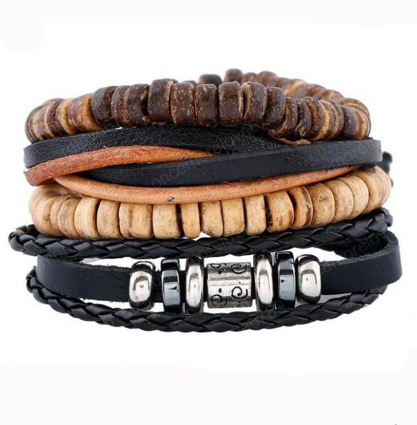 men's genuine leather bracelet diy pu multilayer wood bead braid beading combination suit bracelet 4styles/1set, Golden;silver
men's genuine leather bracelet diy pu multilayer wood bead braid beading combination suit bracelet 4styles/1set, Golden;silver