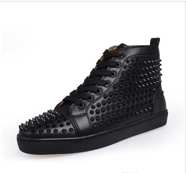 r luxury red bottoms shoes high men women red bottoms heels2019 fashion spikes studded spikes flats sneakers red bottom shoes, Black