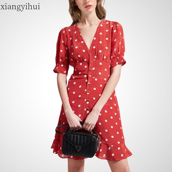 v-neck vintage red polka dot ruffles dress woman fashion black print dress short sleeve high waist dresses for ladies, Black;gray
v-neck vintage red polka dot ruffles dress woman fashion black print dress short sleeve high waist dresses for ladies, Black;gray