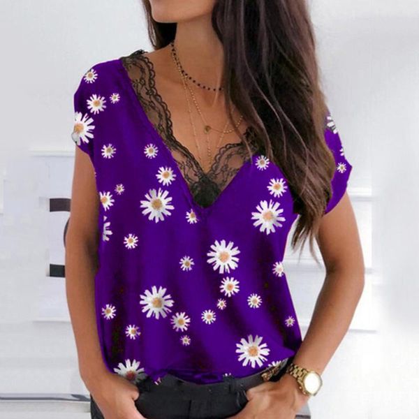 print women short sleeve lace v-neck floral blouse plus size shirt office work shirts blusas feminina, White
print women short sleeve lace v-neck floral blouse plus size shirt office work shirts blusas feminina, White