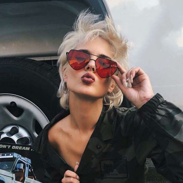 women brand designer fashion heart sunglasses red yellow clear lens metal frame cat eye sun glasses gafas shade uv400, White;black
women brand designer fashion heart sunglasses red yellow clear lens metal frame cat eye sun glasses gafas shade uv400, White;black