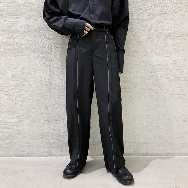 men vintage old fringe white line wide leg casual pant male japan harajuku style street fashion show trousers suit pant, Black
men vintage old fringe white line wide leg casual pant male japan harajuku style street fashion show trousers suit pant, Black