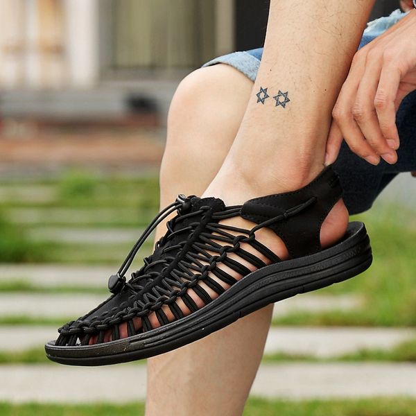 new hand-woven shoes men's sandals beach shoes summer men's sandals, Black
new hand-woven shoes men's sandals beach shoes summer men's sandals, Black