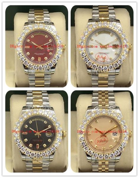 4 colors new version two tone 44mm bigger diamond dial/bezel day 118348 watch chest never worn automatic fashion men's watch wristwatch, Slivery;brown
4 colors new version two tone 44mm bigger diamond dial/bezel day 118348 watch chest never worn automatic fashion men's watch wristwatch, Slivery;brown