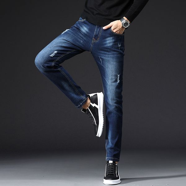 men's jeans 2021 for men slim fit pants classic male denim designer trousers casual skinny straight elasticity, Blue
men's jeans 2021 for men slim fit pants classic male denim designer trousers casual skinny straight elasticity, Blue