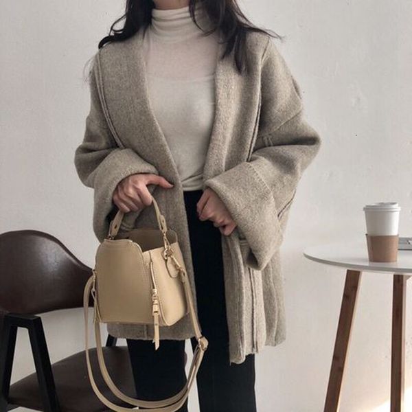 2020 elegant warm cashmere cardigan women outerwear long sleeve casual women's knitted jacket solid loose cardigan female korean style, Black;brown
2020 elegant warm cashmere cardigan women outerwear long sleeve casual women's knitted jacket solid loose cardigan female korean style, Black;brown