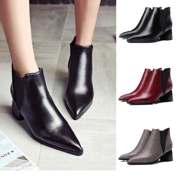 pu leather woman shoes womens flats comfortable pointed toe short boots thick puppy heel slip-on casual shoes work ankle booties, Black
pu leather woman shoes womens flats comfortable pointed toe short boots thick puppy heel slip-on casual shoes work ankle booties, Black