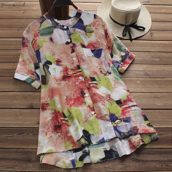 womens blouse flower print short sleeve shirt pullover womens and camisas mujer women blouses 2020 new, White
womens blouse flower print short sleeve shirt pullover womens and camisas mujer women blouses 2020 new, White