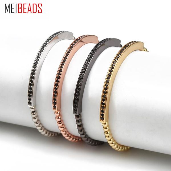 meibeads 1pc exquisite micro-set black zircon semicircle charms bracelet adjustable braided copper beaded pulseras bd254, Golden;silver
meibeads 1pc exquisite micro-set black zircon semicircle charms bracelet adjustable braided copper beaded pulseras bd254, Golden;silver