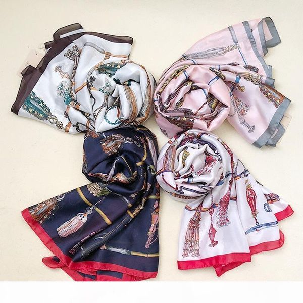 2018 new brand long size scarf the rope chain silk scarf women echarpe smooth summer beach cover-ups female shawl silk scarves, Blue;gray
2018 new brand long size scarf the rope chain silk scarf women echarpe smooth summer beach cover-ups female shawl silk scarves, Blue;gray