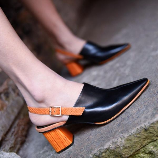artmu fashion high heels sandals women shoes 7 cm heels pointed toe pumps buckle genuine leather shoes original zapatos mujer, Black
artmu fashion high heels sandals women shoes 7 cm heels pointed toe pumps buckle genuine leather shoes original zapatos mujer, Black