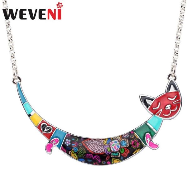 weveni enamel alloy colorful smile cat necklace pendant chain choker cartoon animal jewelry for women girls teens gift accessory, Silver
weveni enamel alloy colorful smile cat necklace pendant chain choker cartoon animal jewelry for women girls teens gift accessory, Silver