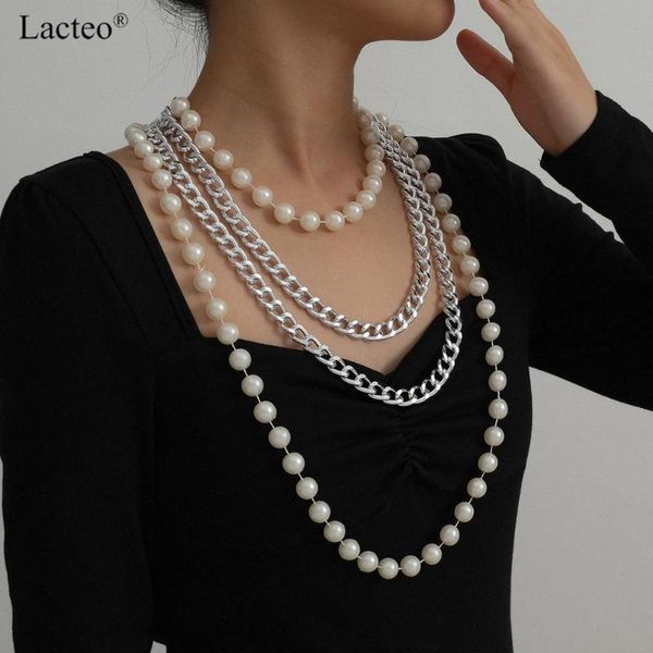 lacteo vintage multi layered imitation pearl choker necklace fashion silver color metal necklace jewelry for women party gifts
lacteo vintage multi layered imitation pearl choker necklace fashion silver color metal necklace jewelry for women party gifts