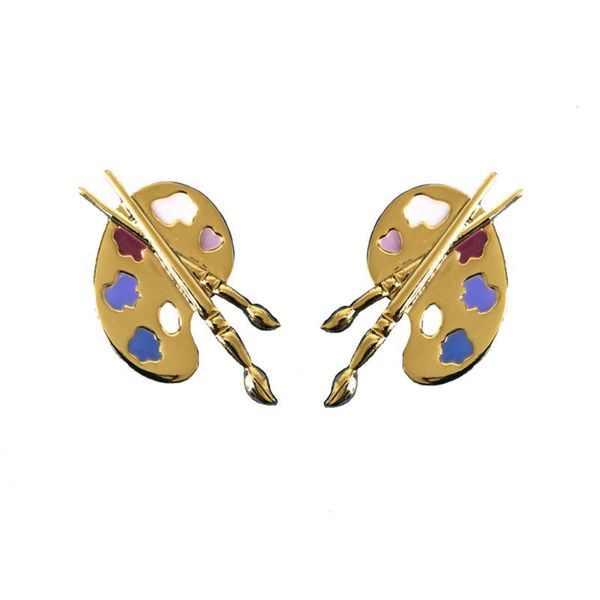 2styles colorful paint palette paint brushes stud earrings painter lovers artist women jewelry, Golden;silver
2styles colorful paint palette paint brushes stud earrings painter lovers artist women jewelry, Golden;silver